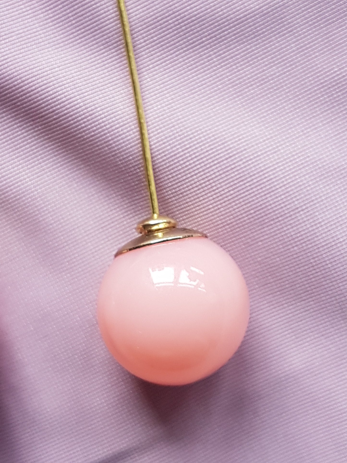 Pink Pearl Gold Drop Earrings