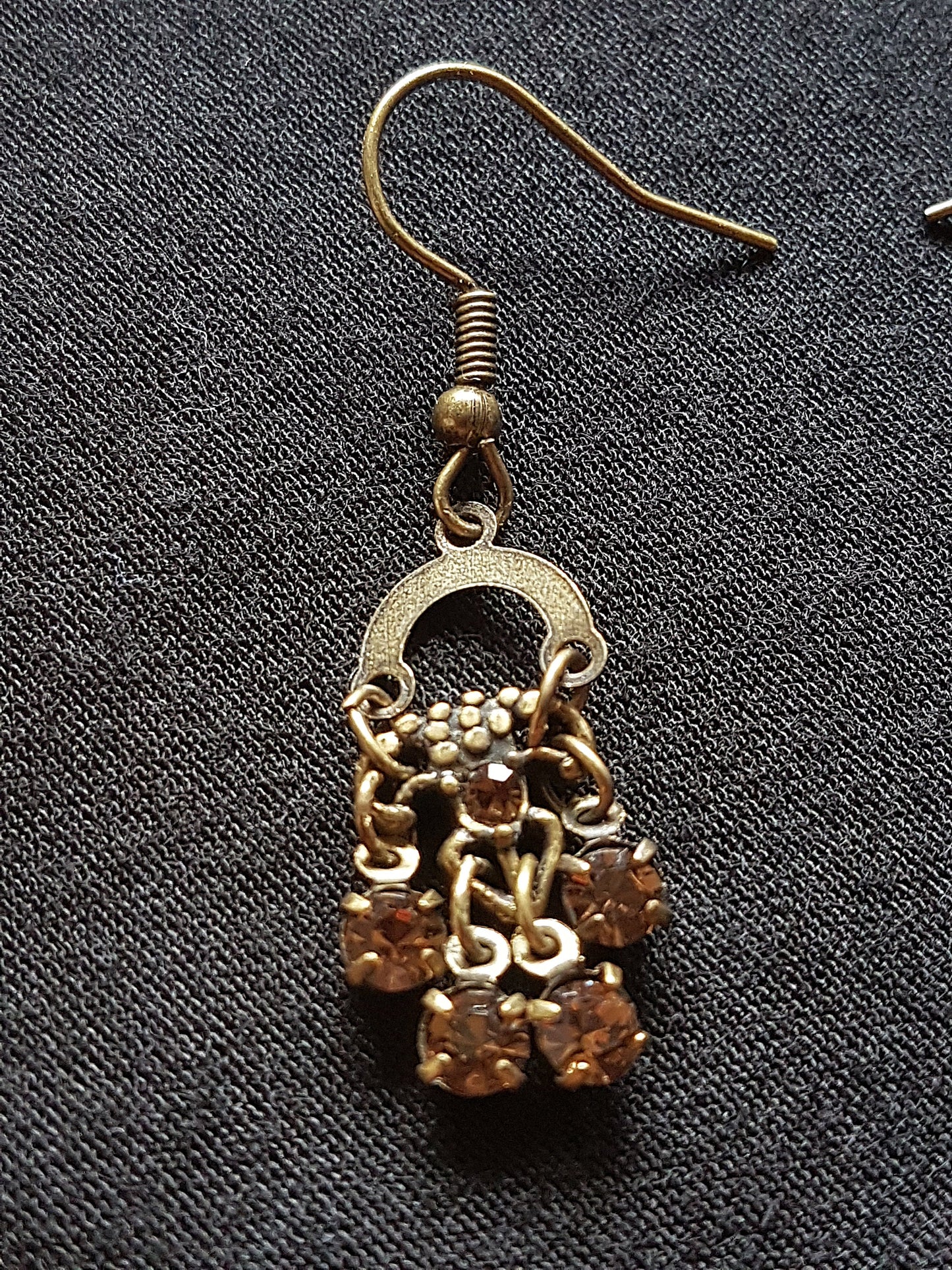 Antique Bronze Gems Upcycle Earrings