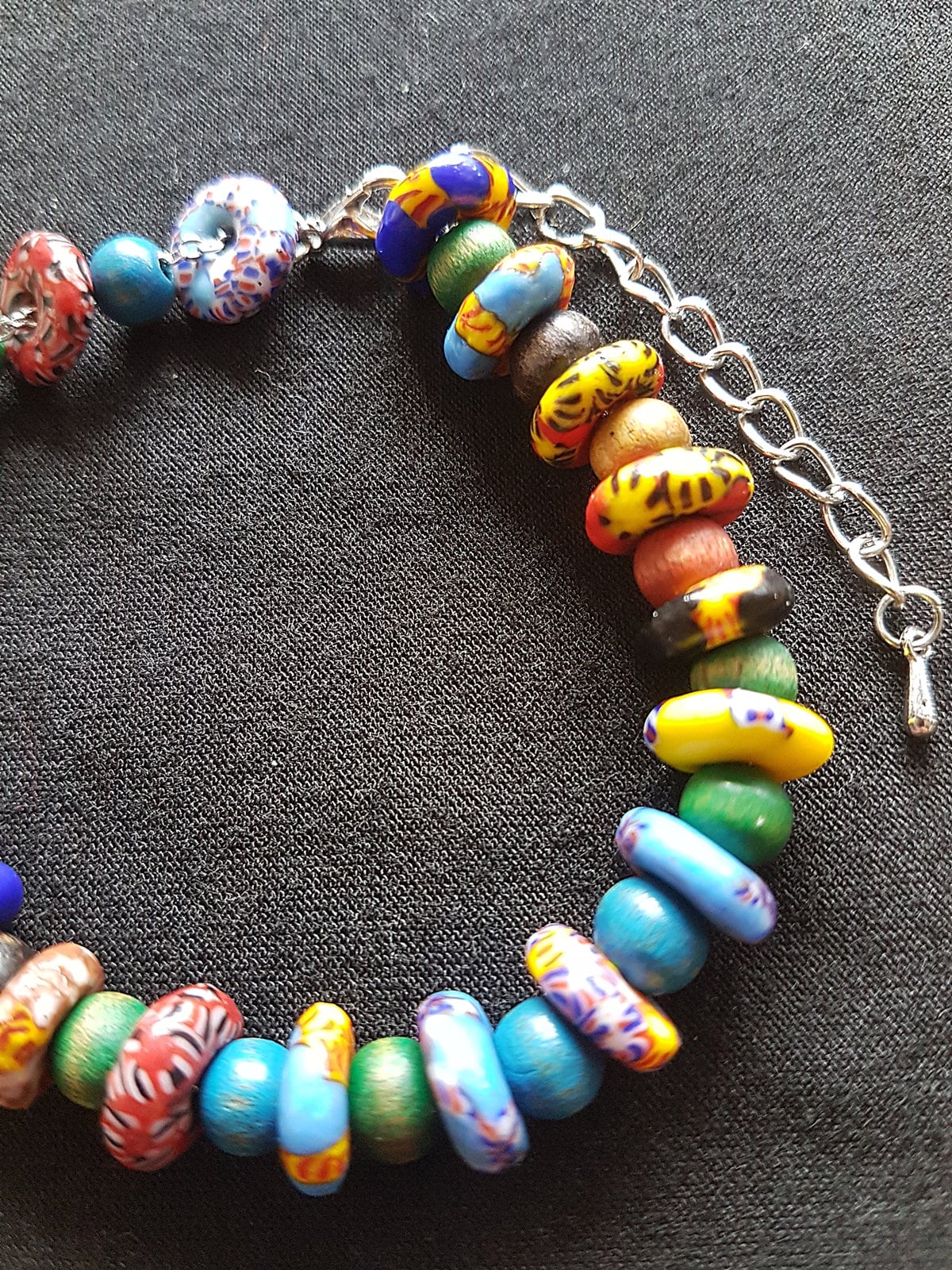 Silver Beads Multicoloured Bracelet