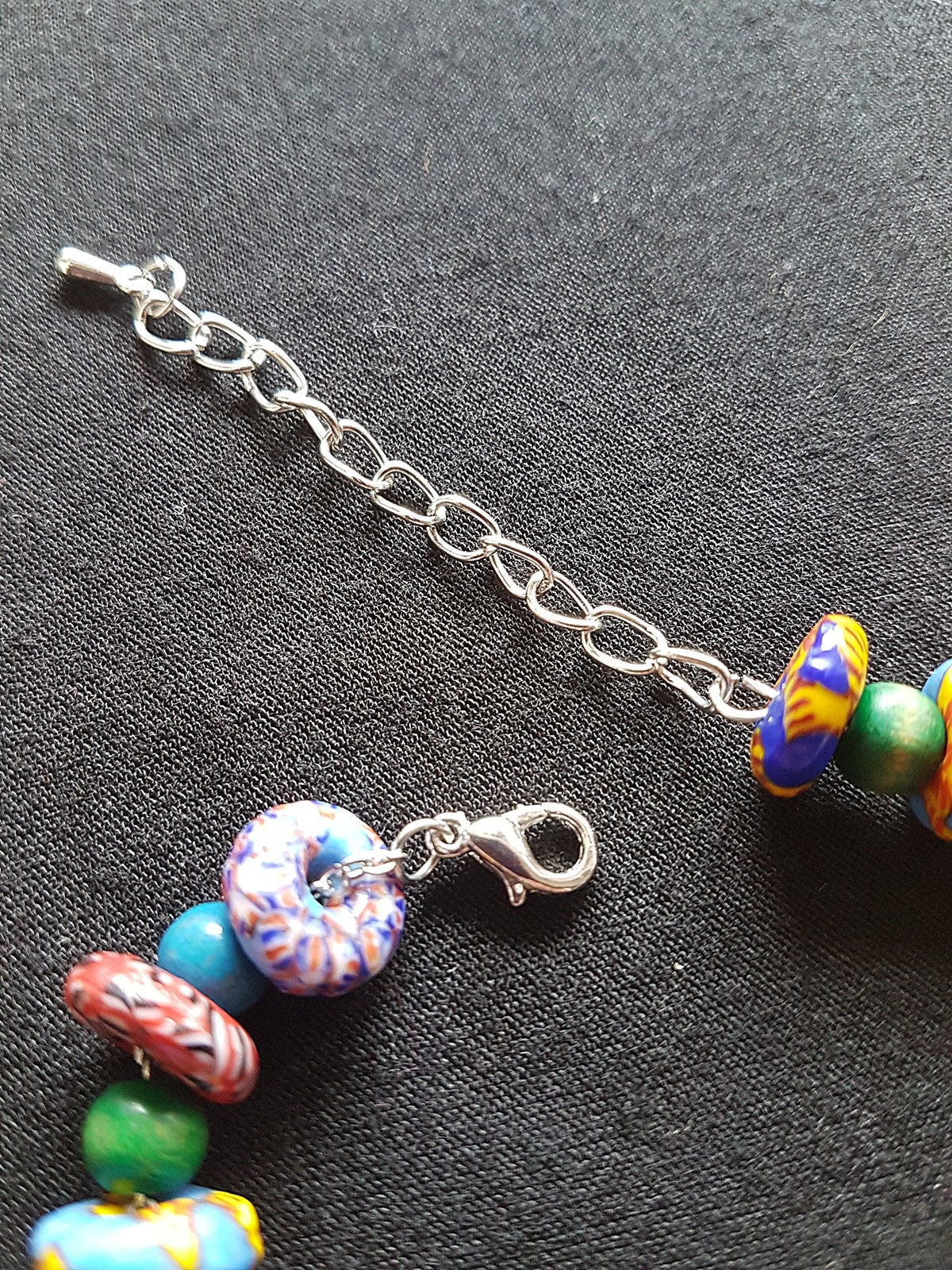 Silver Beads Multicoloured Bracelet