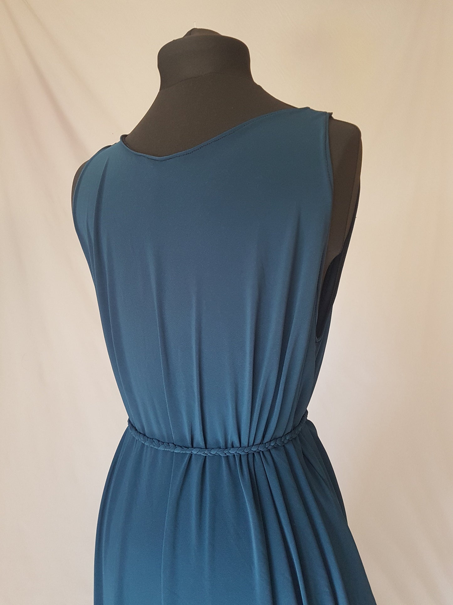 Dark Green Asymmetric Drape Dress
