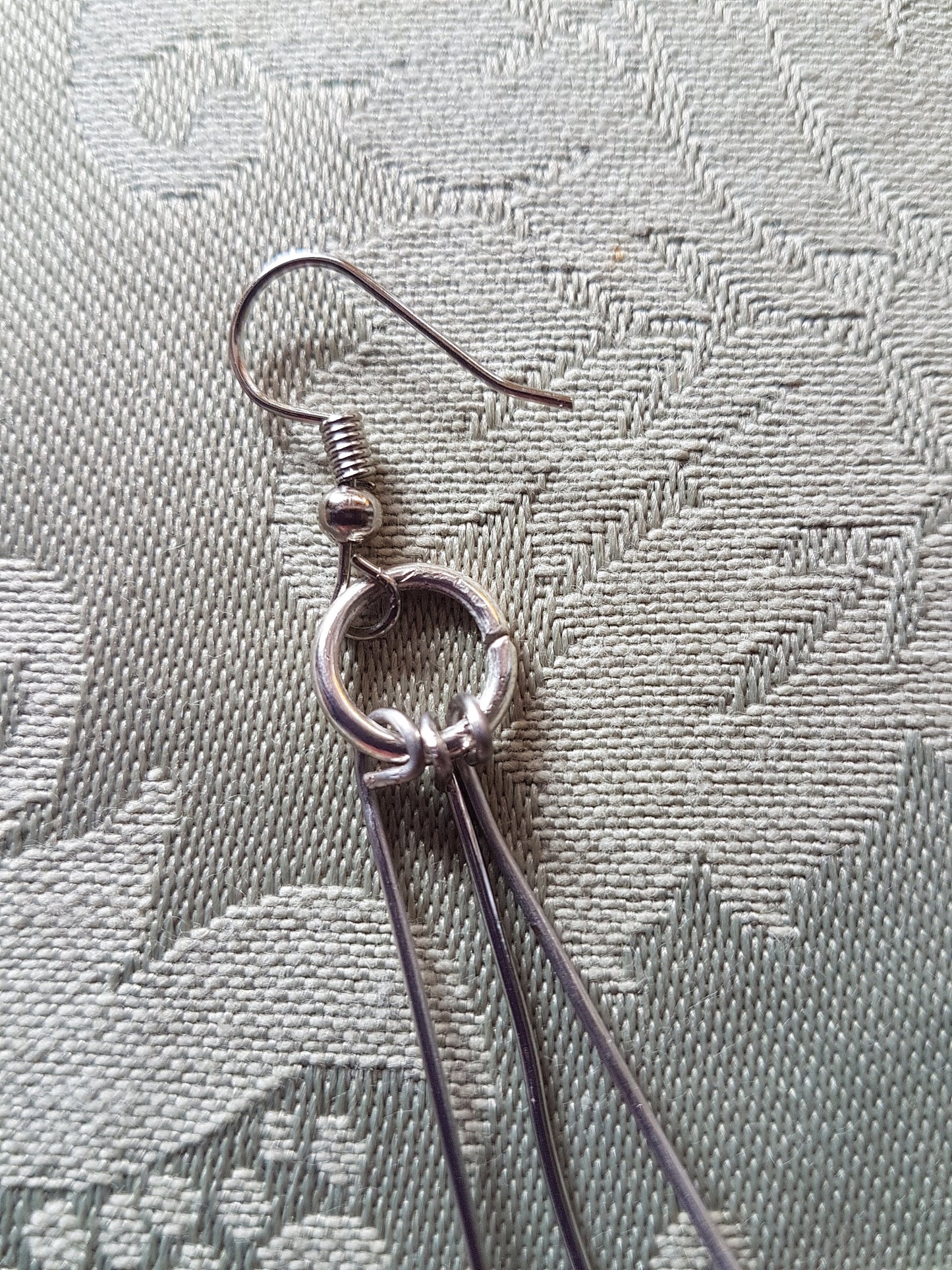 Pink Silver Upcycle Dangle Earrings