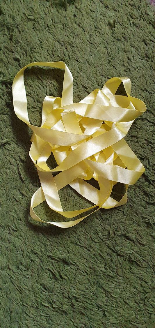 Satin Ribbon 1 metre 1 inch wide Lemon Yellow