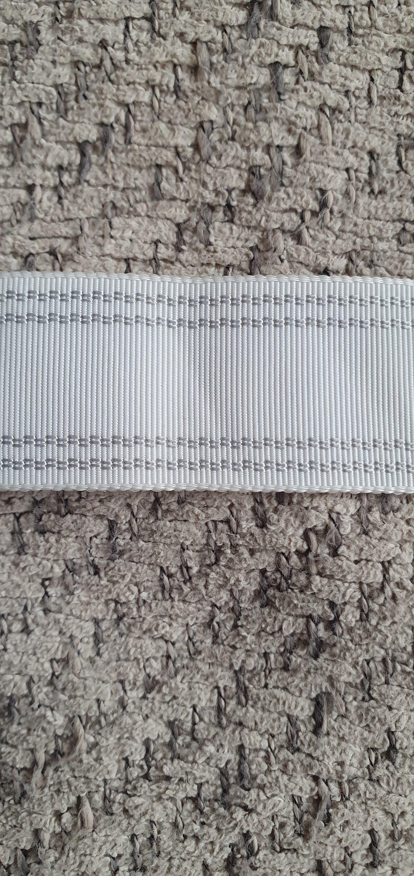 Vintage White SIlver Stripe Grossgrain Ribbon Crafting Sewing 1 Inch wide per metre