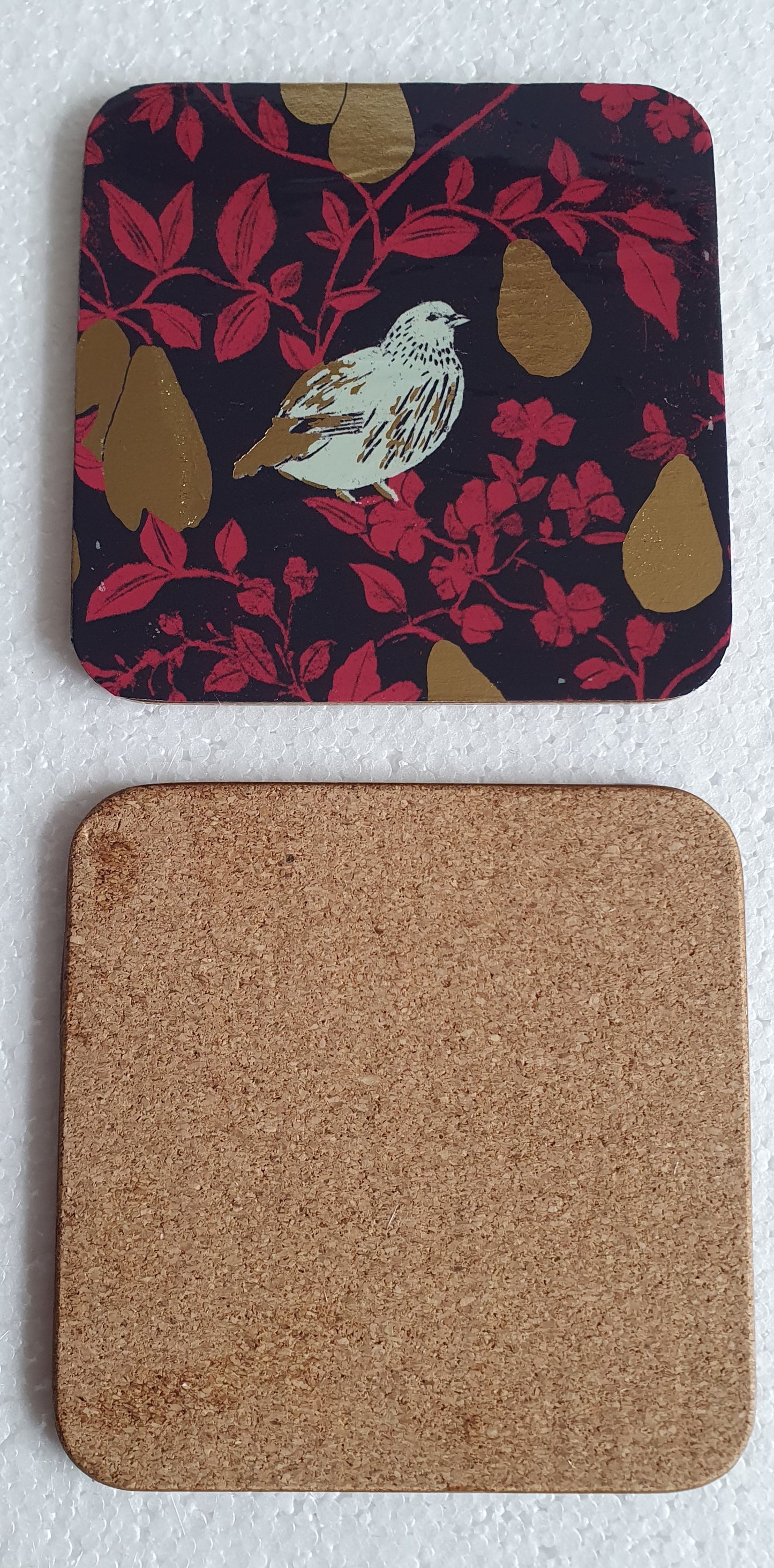 Gold Purple Partridge Decoupage Coasters Set Of Four Home Decor Gift