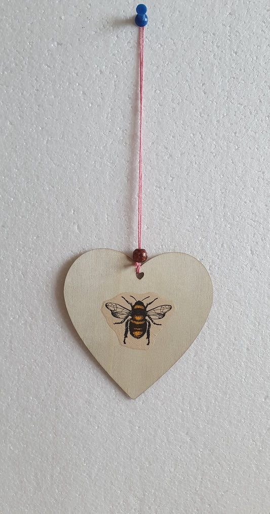 Decoupage Pink Bumble Bee Flower Window Hanging Home Decor Gift