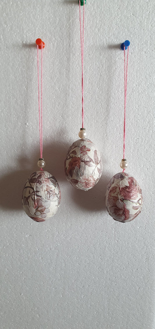 Decoupage Floral Decorated Egg Window/Tree Hanging Home Decor Gift