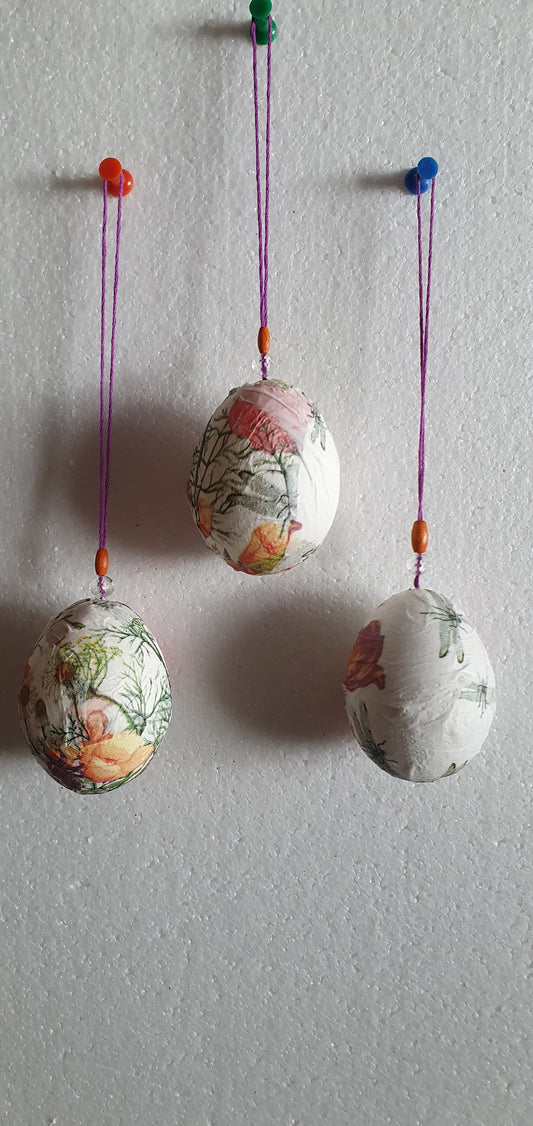 Decoupage Floral Insects Decorated Egg Window/Tree Hanging Home Decor Gift