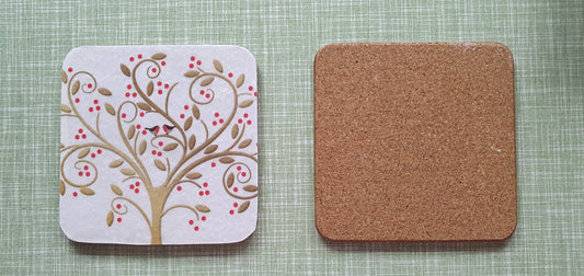 Single Mix And Match Coaster Winter Robin Christmas Home Decor Gift