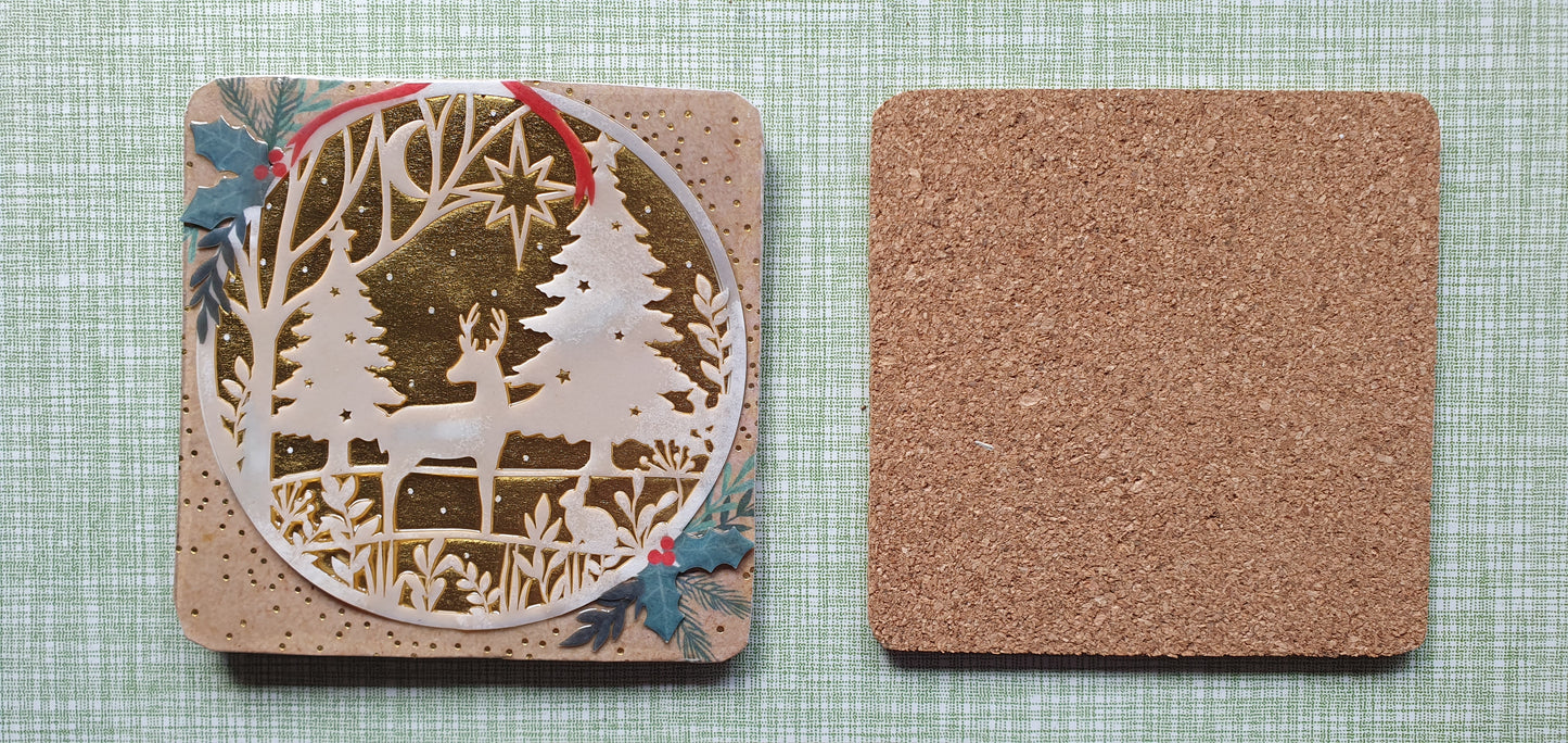 Single Mix And Match Coaster Christmas Deer Winter Scene Home Decor Gift