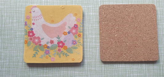 Single Mix And Match Coaster Easter Spring Chicken Hen Home Decor Gift