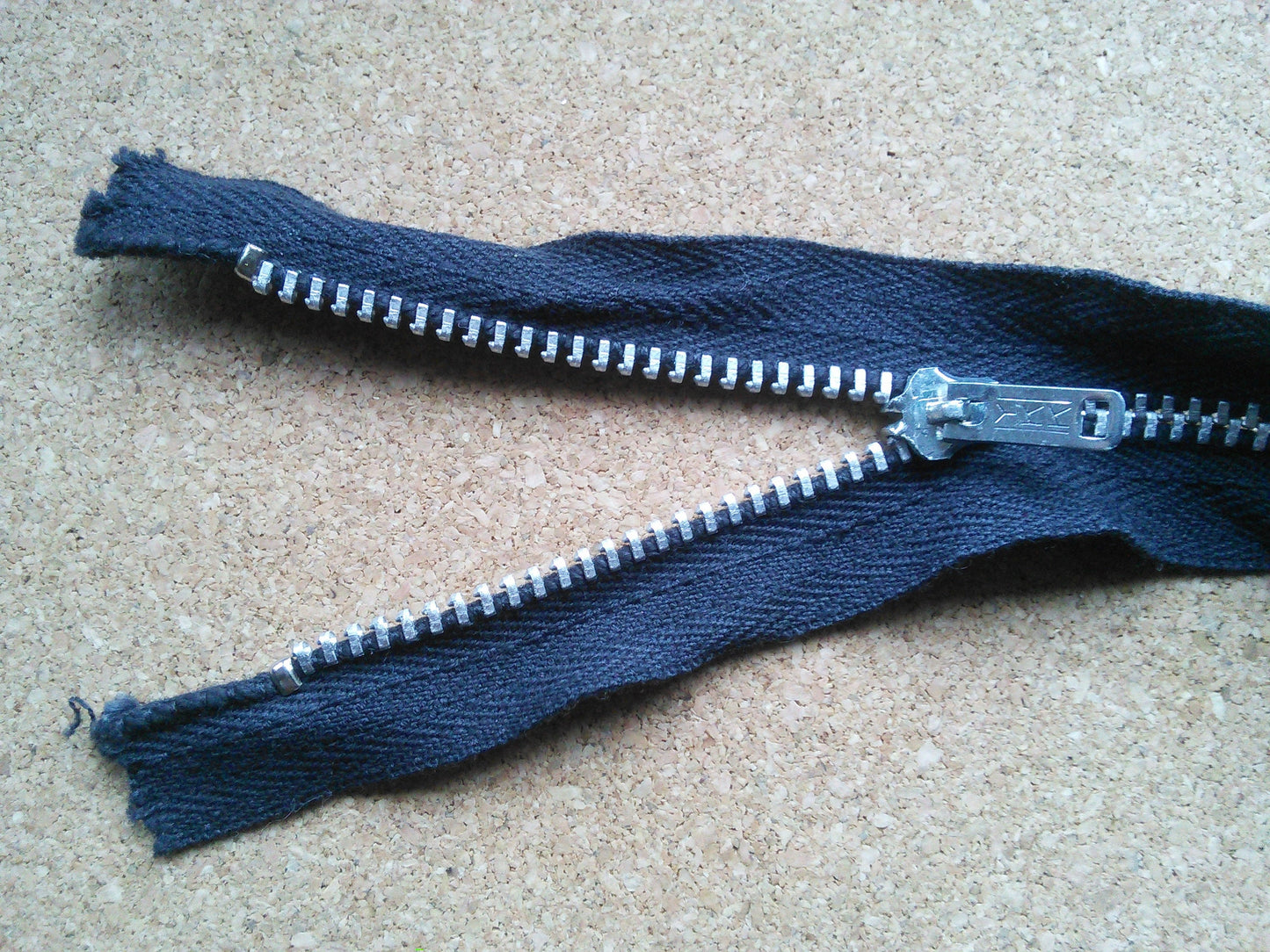 Vintage Black metal zip 21.5 inch (54.5cm) closed end