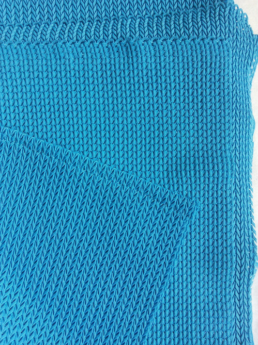 Blue Woven Fabric Remnant Rag Rug, Quilting Fat Quarters 130cm