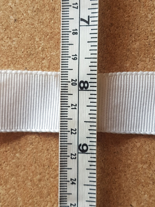 Vintage Off White Grossgrain Stiffened Ribbon Crafting Sewing 2.5cm Wide Per Metre
