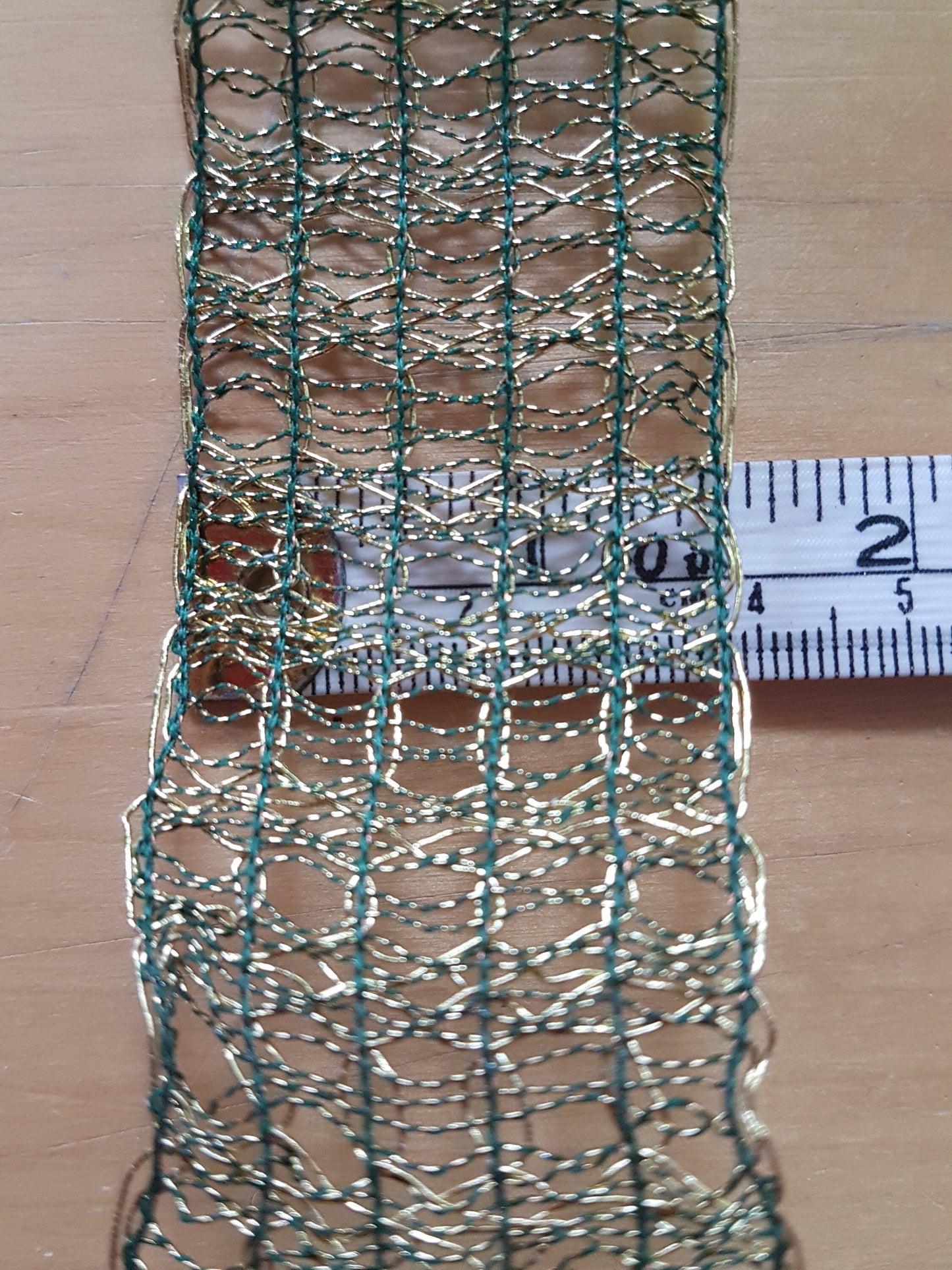 Gold Metal Trim Green 3.5cm wide 60cm long