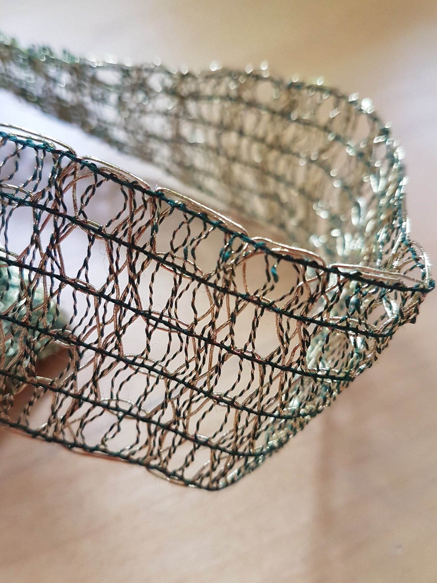 Gold Metal Trim Green 3.5cm wide 60cm long
