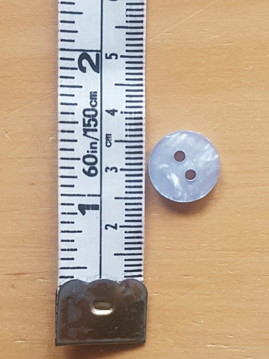 7 Round Buttons Dove Grey Pearlised Plastic 1.25cm