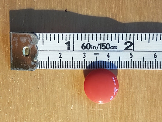 5 Round Vintage Buttons Bright Red/Pink Plastic 1.5cm