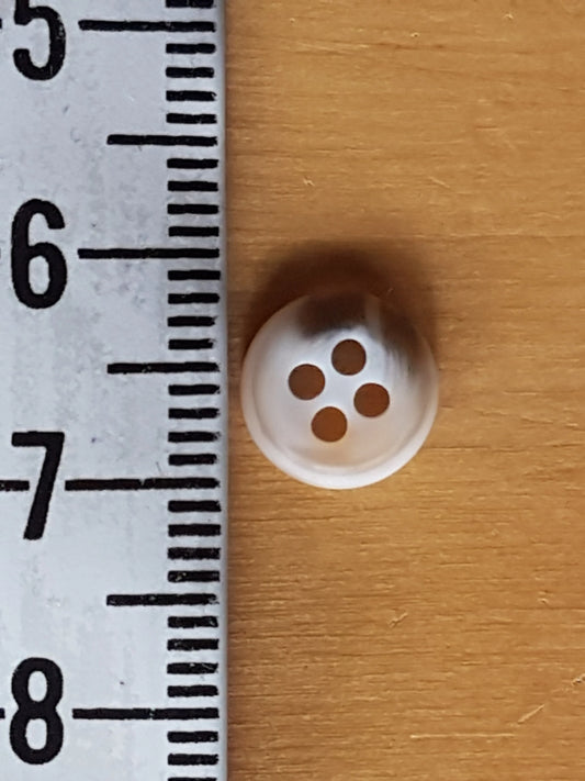 5 Round Buttons Brown Beige Plastic 0.75cm