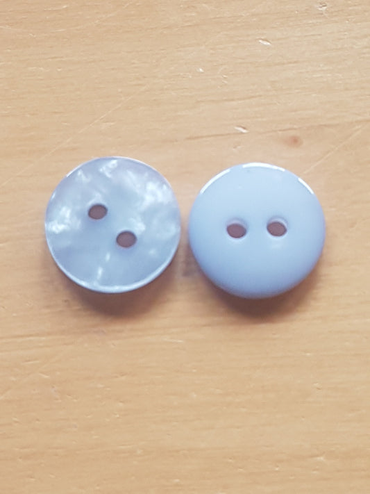 6 Round Buttons Dove Grey Pearlised Plastic 1.25cm