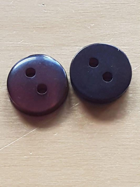 7 Round Buttons Brown Plastic 1.25cm