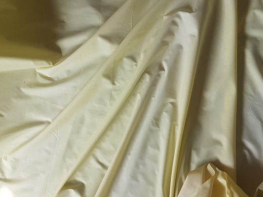 Lemon Yellow Polyester Cotton Lining Fabric Manmade Blend Remnant Per Metre