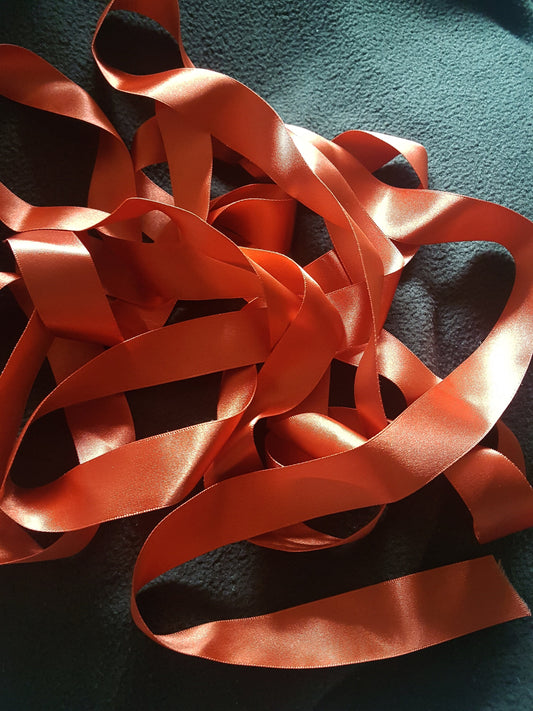 Satin Ribbon 1 metre 1 inch wide Terracotta Burnt Orange