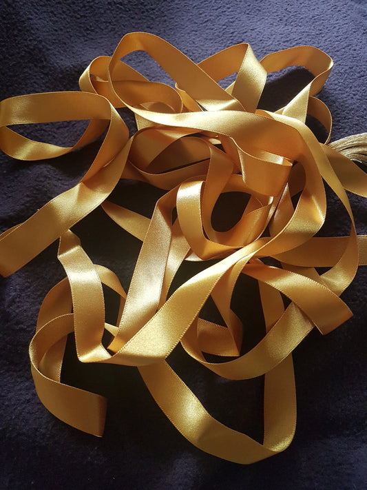 Satin Ribbon 1 metre 1/2 inch wide Old Gold