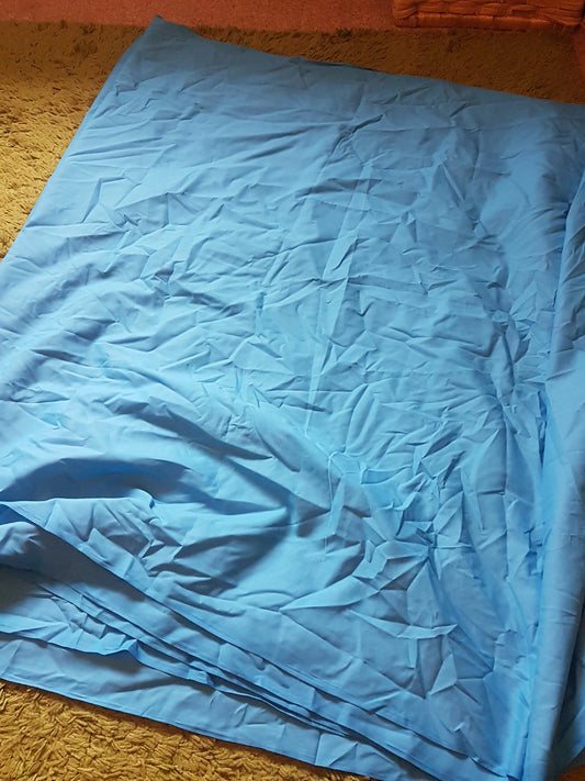 Colbalt Blue Polyester Cotton Fabric Manmade Blend Per Metre