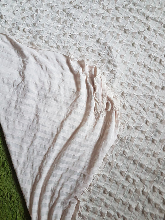 Nude Beige Frill Knit Remnant Dress Making Fabric Per 1/2 Metre